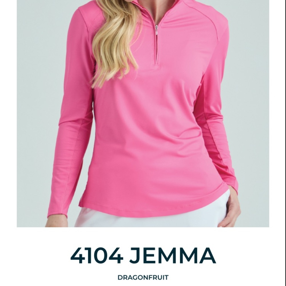 NWT Bermuda Sands Apparel Pink Long Sleeve Zippered Sun Protection Top.